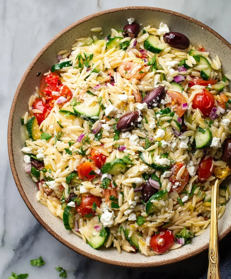 Mediterranean Orzo Salad- Fresh & Zesty Recipe