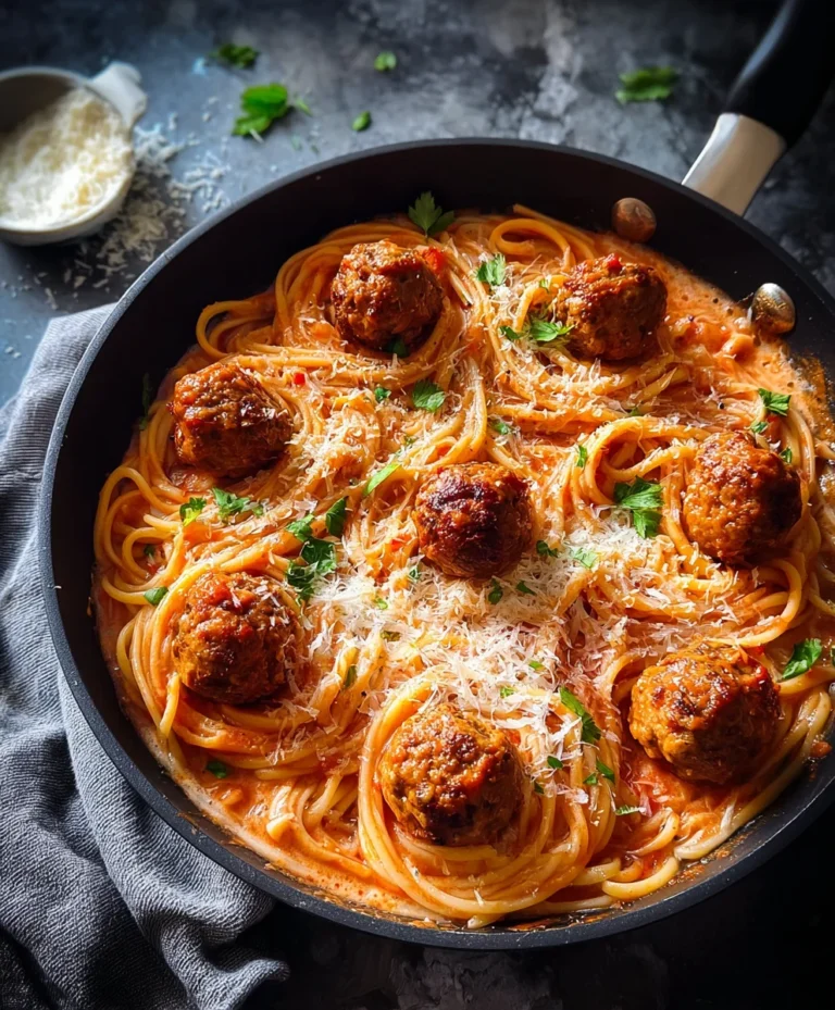 Creamy Beef Spaghetti & Meatballs Recipe
