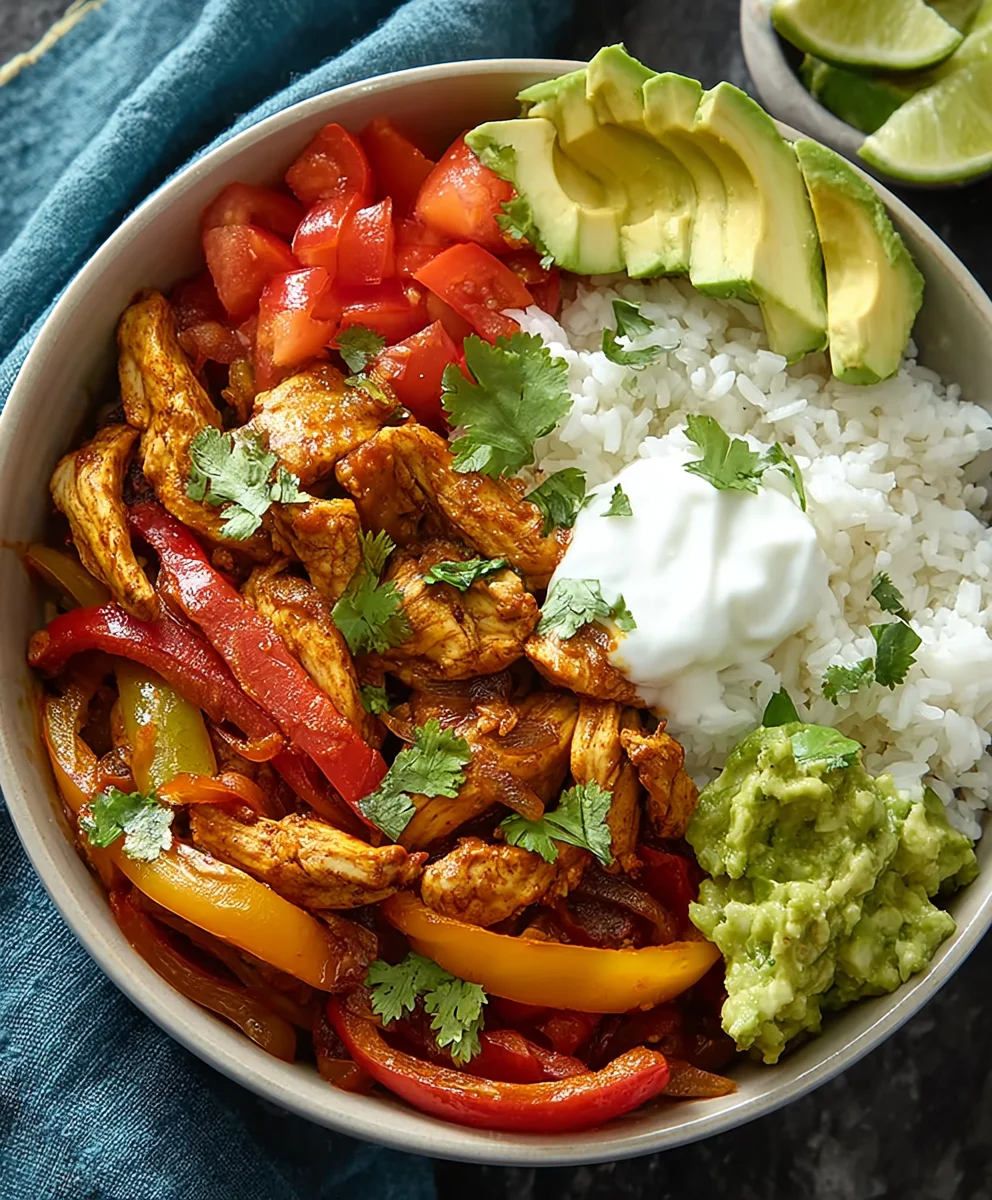 Easy Chicken Fajita Bowl Recipe- Delicious & Quick Dinner