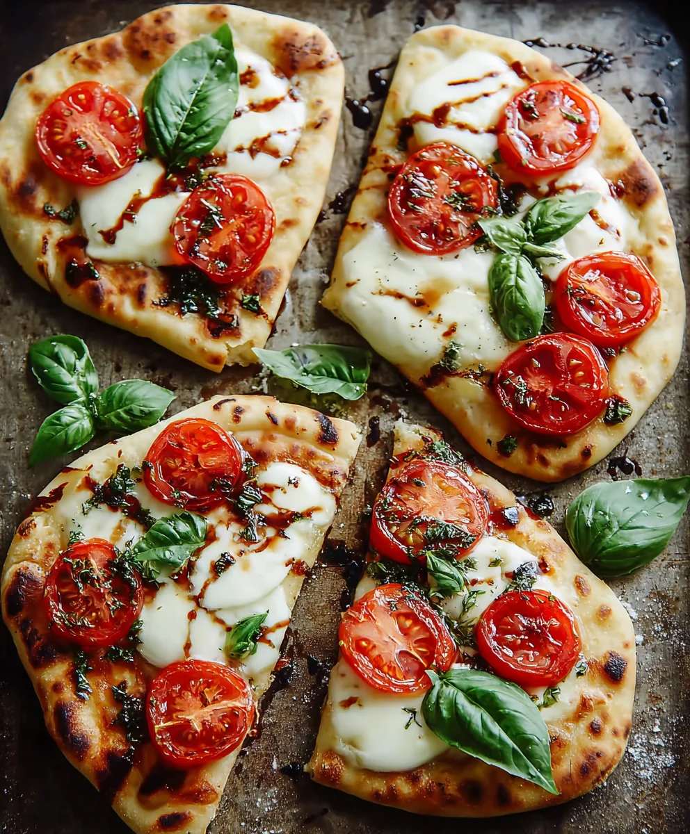 Easy Caprese Naan Pizza Recipe Quick Lunch or Dinner