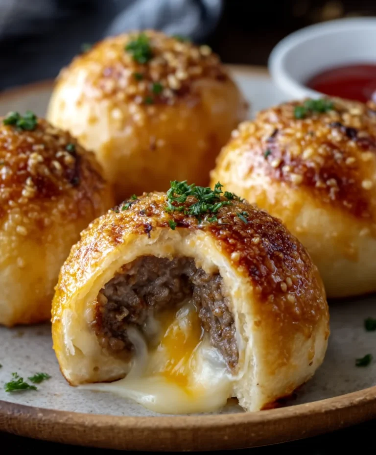 Garlic Parmesan Cheeseburger Bombs – Easy Beef Bites