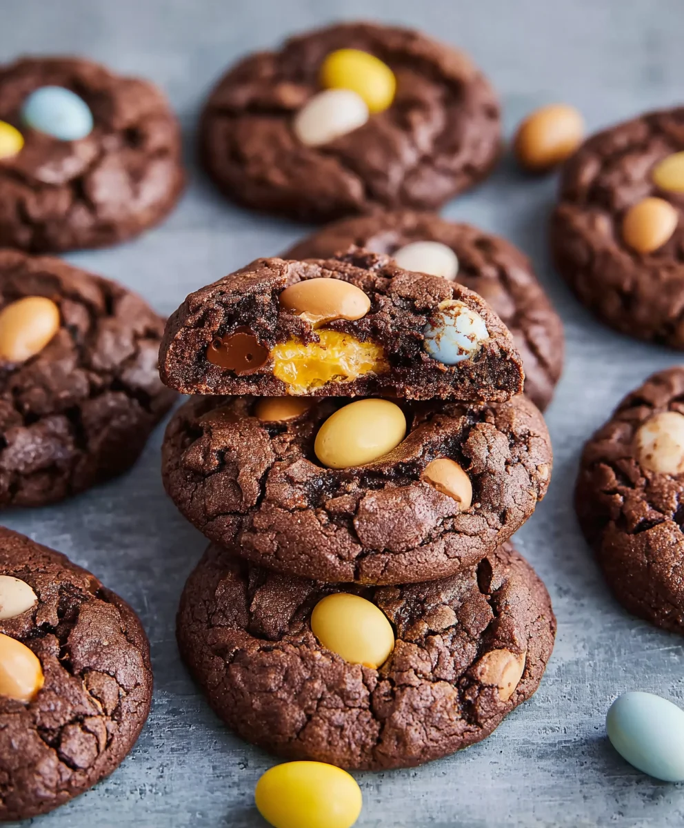 Mini Egg Brownie Cookies-Chewy Chocolate Delight