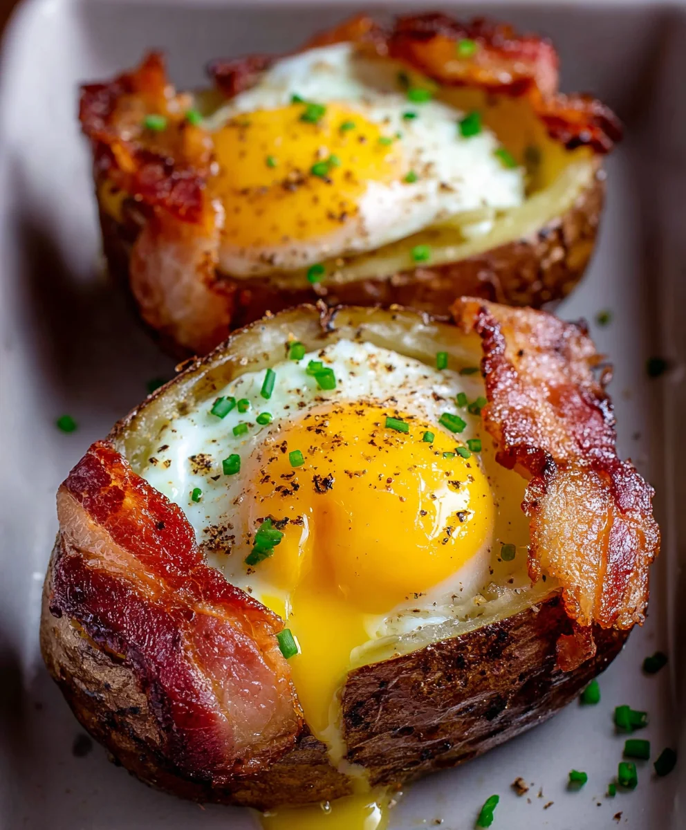 Double Baked Beef Beef Bacon Egg Potatoes Recipe