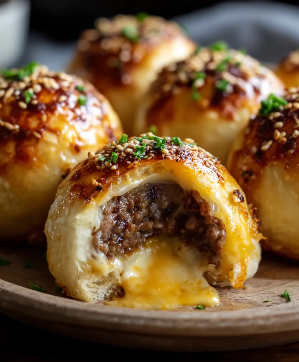 Garlic Parmesan Cheeseburger Bombs - Easy Beef Bites