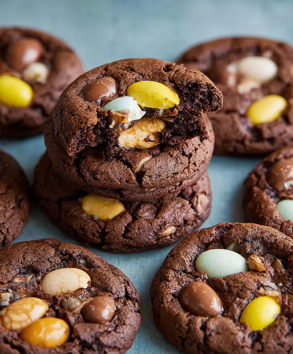 Mini Egg Brownie Cookies-Chewy Chocolate Delight