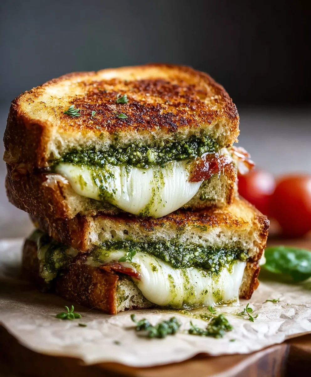 Pesto Grilled Cheese Sandwich Recipe-Flavorful & Easy