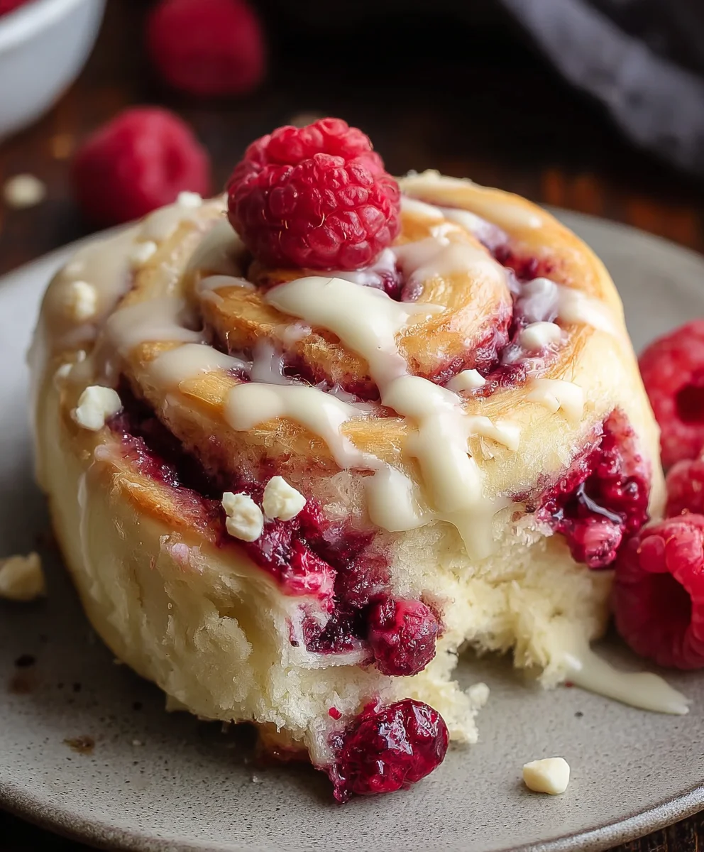 White Chocolate Raspberry Rolls-Decadent Swirls
