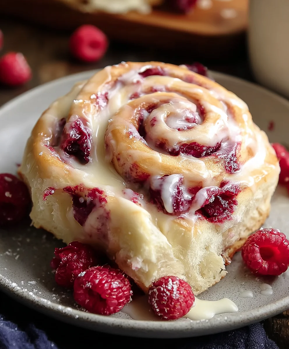 White Chocolate Raspberry Rolls-Decadent Swirls