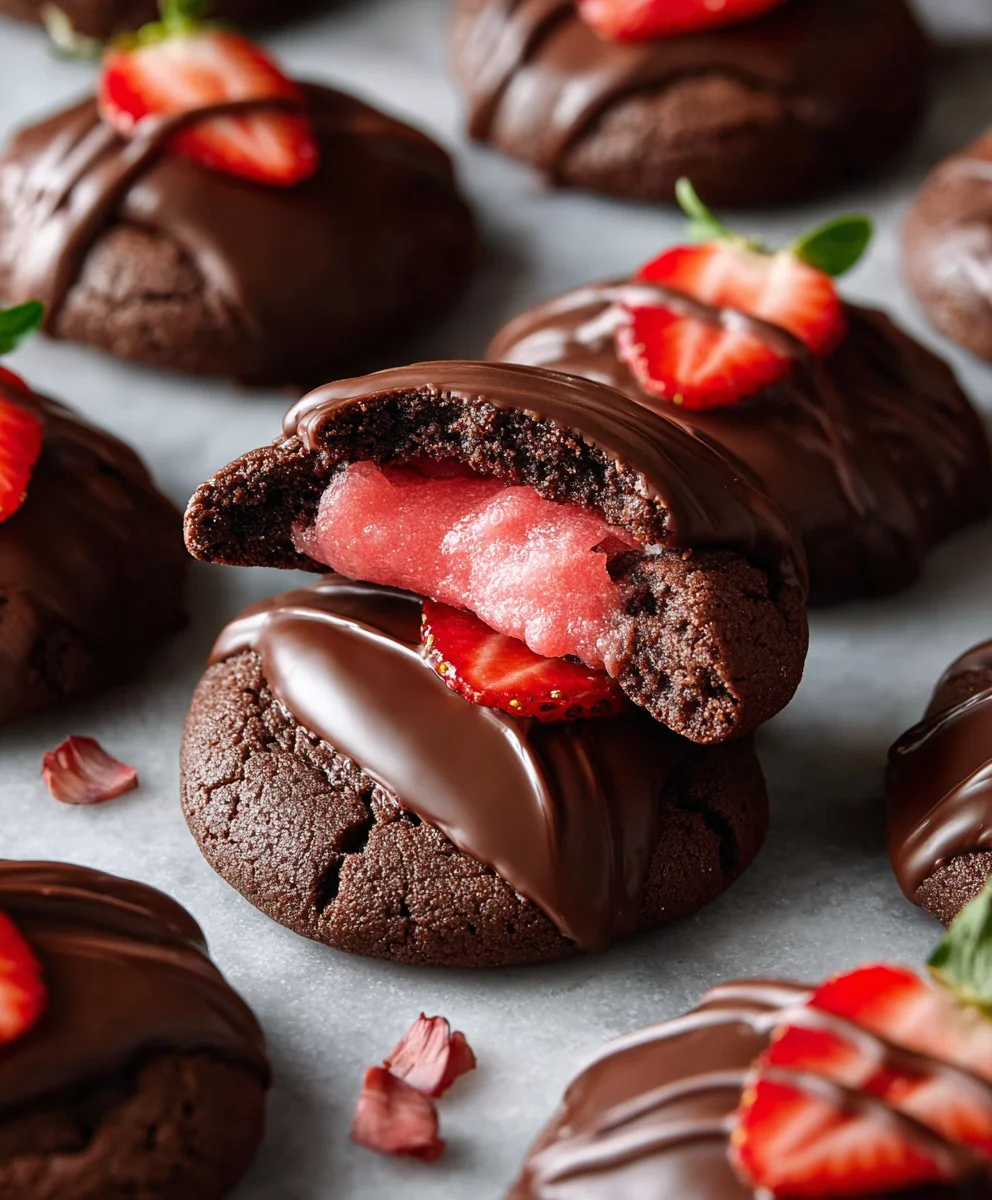 Decadent Chocolate Covered Strawberry Cookies Recipe
