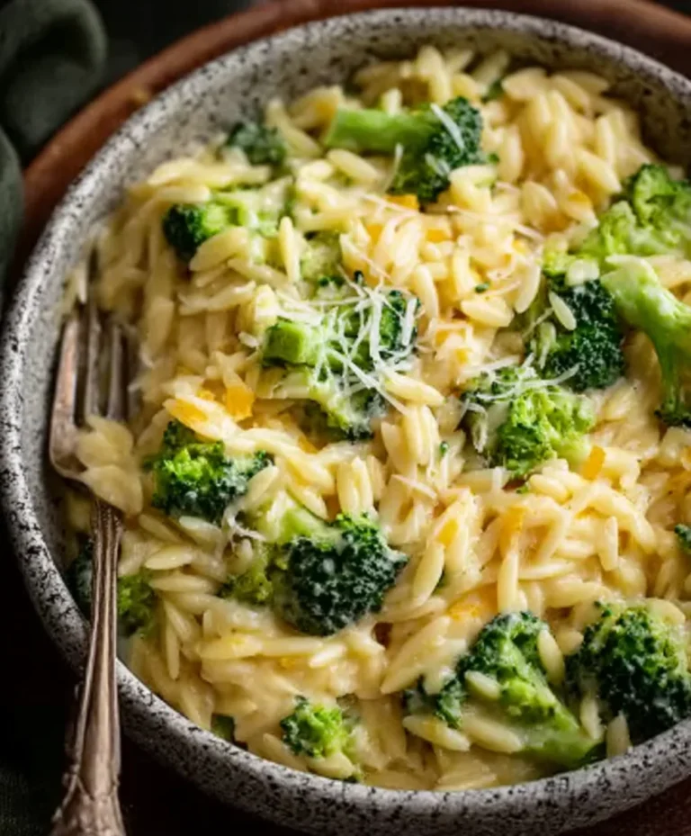 Creamy Broccoli Cheddar Orzo One-Pot Meal