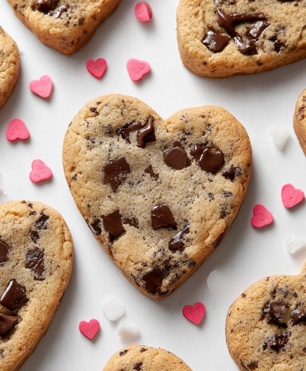 Heart-Shaped Chocolate Chip Cookies-The Perfect Treat