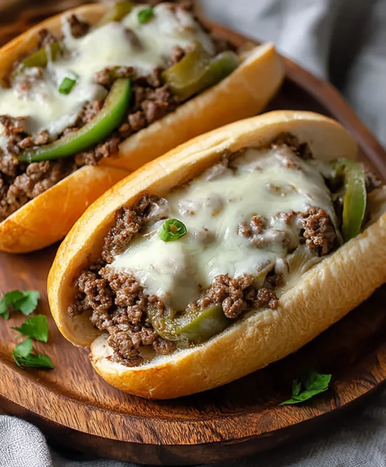 Easy Ground Beef Philly Cheesesteak Recipe