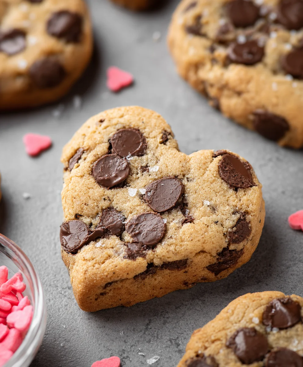 Heart-Shaped Chocolate Chip Cookies-The Perfect Treat