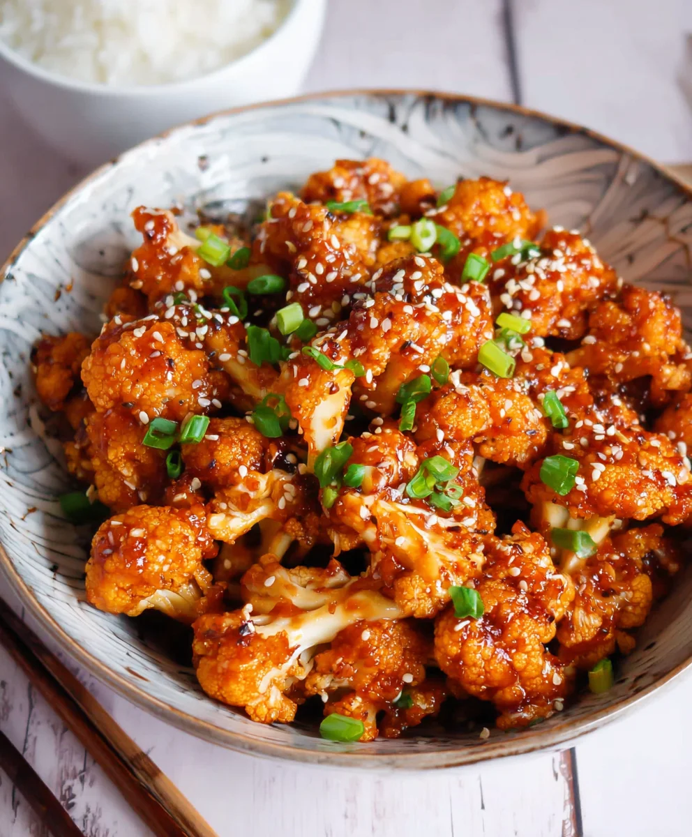 Sticky Sesame Cauliflower-Sweet Savory Vegan Bites