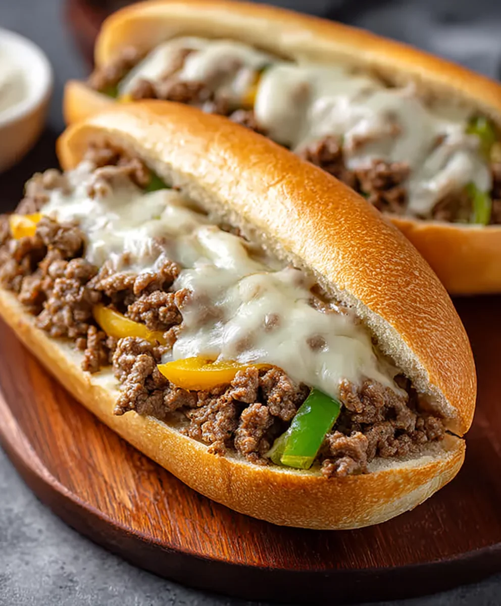 Easy Ground Beef Philly Cheesesteak Recipe