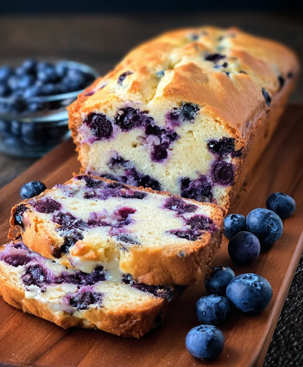 Blueberry Cream Cheese Bread- Easy Delicious Recipe