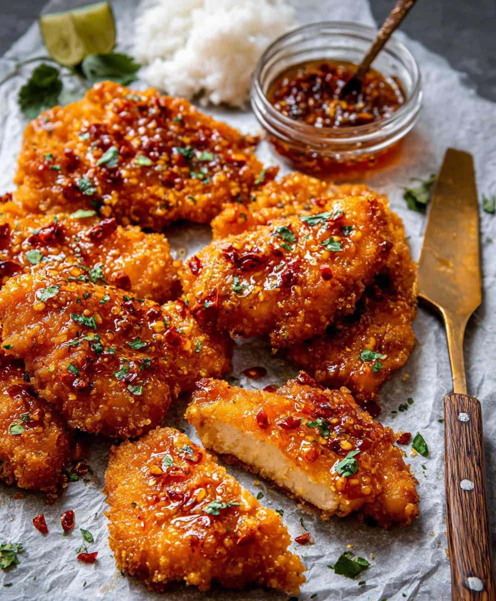 Baked Crunchy Hot Honey Chicken-Easy Recipe