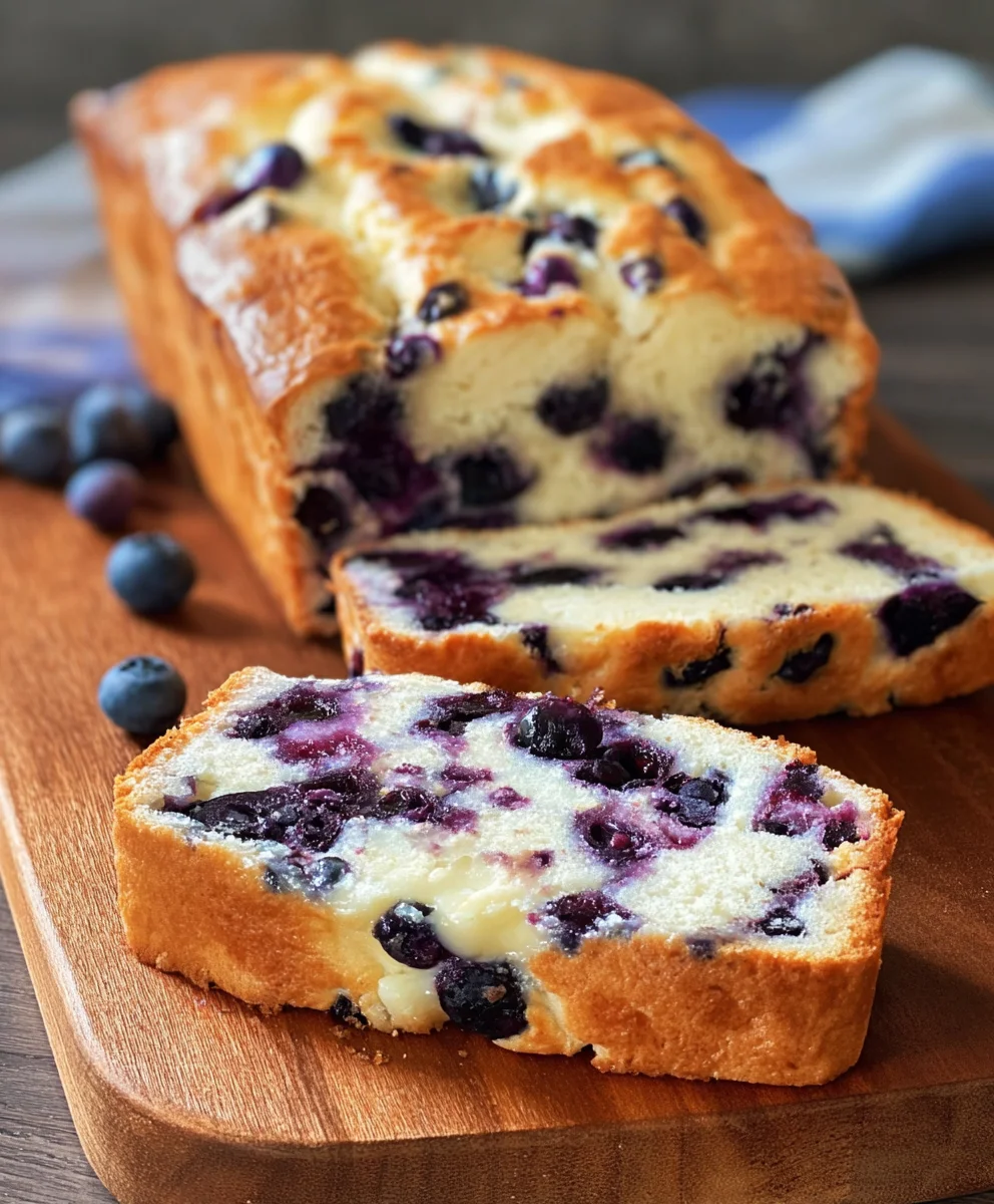 Blueberry Cream Cheese Bread- Easy Delicious Recipe