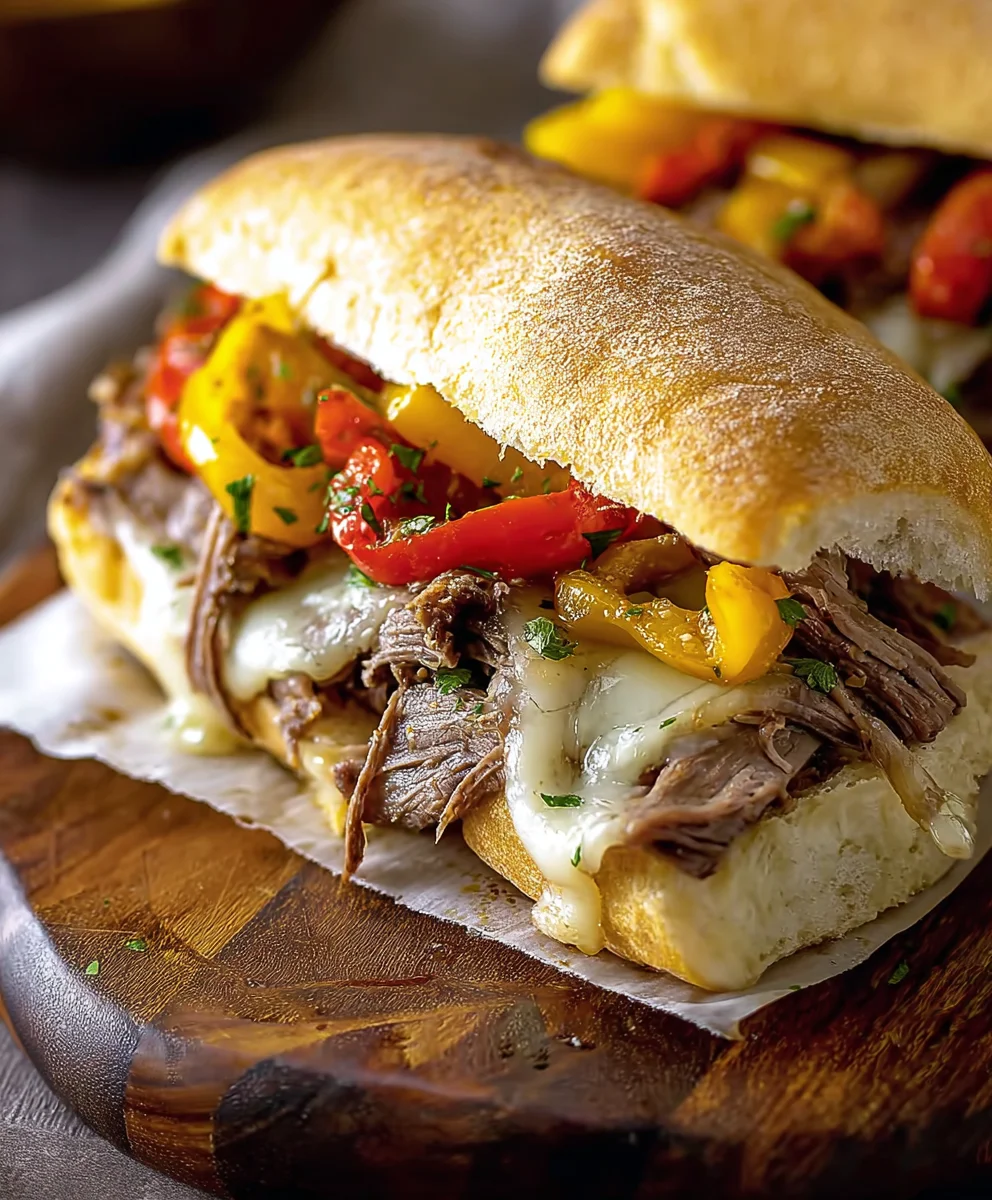 Cheesy Italian Beef Sandwich Recipe-Quick & Easy
