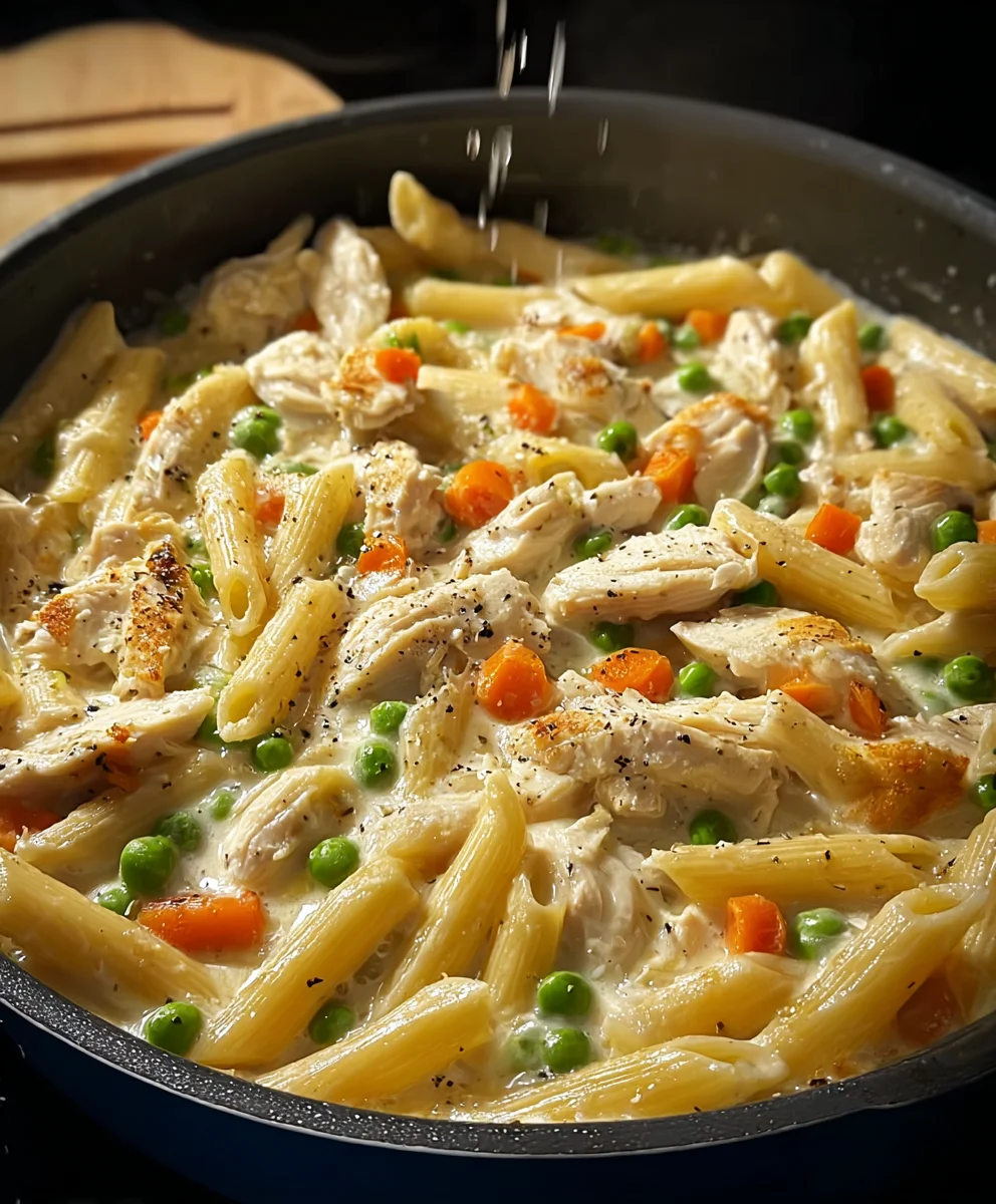 Creamy Chicken Pot Pie Pasta Bake - Easy Comfort Food