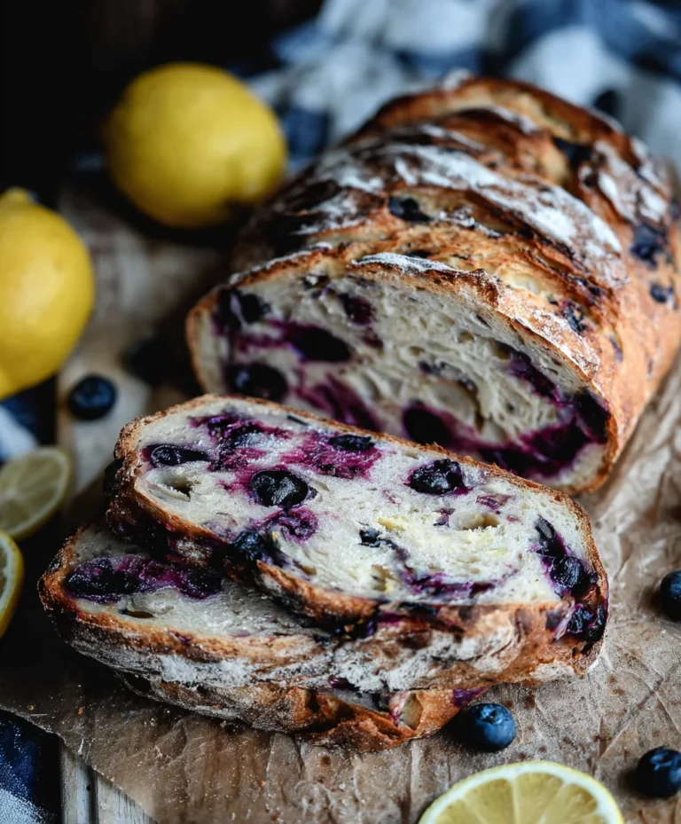 Lemon Blueberry Sourdough Bread-Easy Recipe