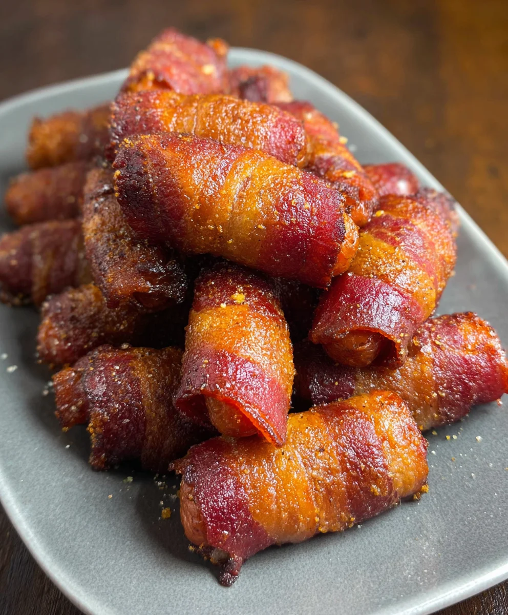 Beef Beef Bacon Wrapped Little Smokies-Easy Appetizer