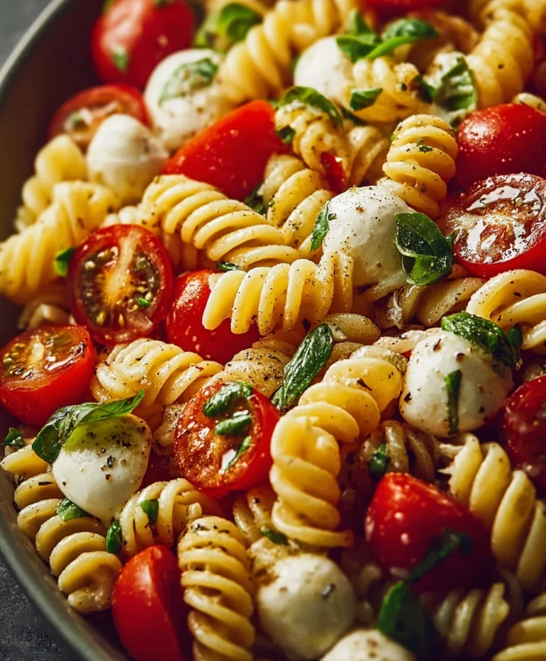 Creamy Caprese Pasta Salad- Easy Summer Side Dish