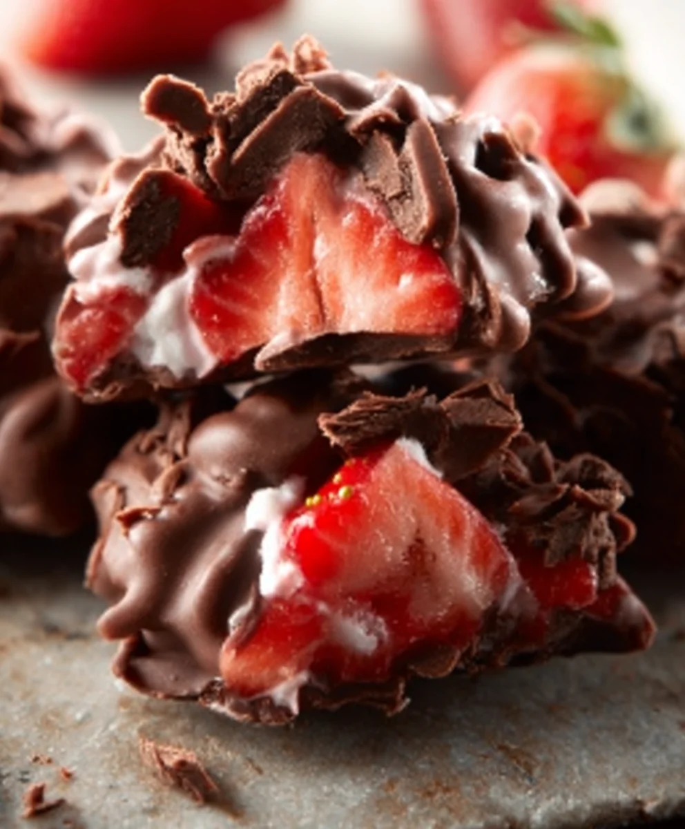 Viral Chocolate Strawberry Yogurt Clusters - Easy Treat