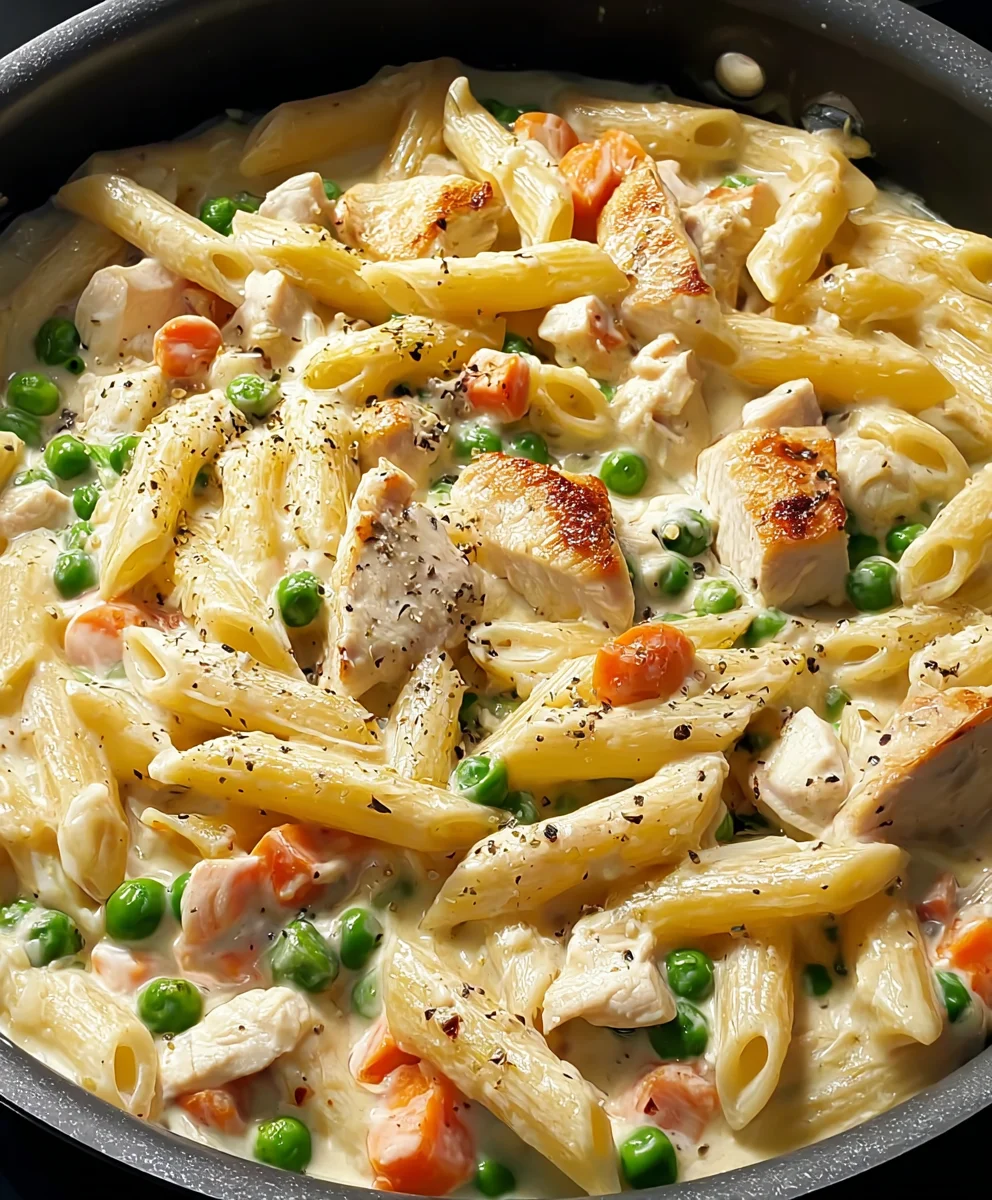 Creamy Chicken Pot Pie Pasta Bake - Easy Comfort Food