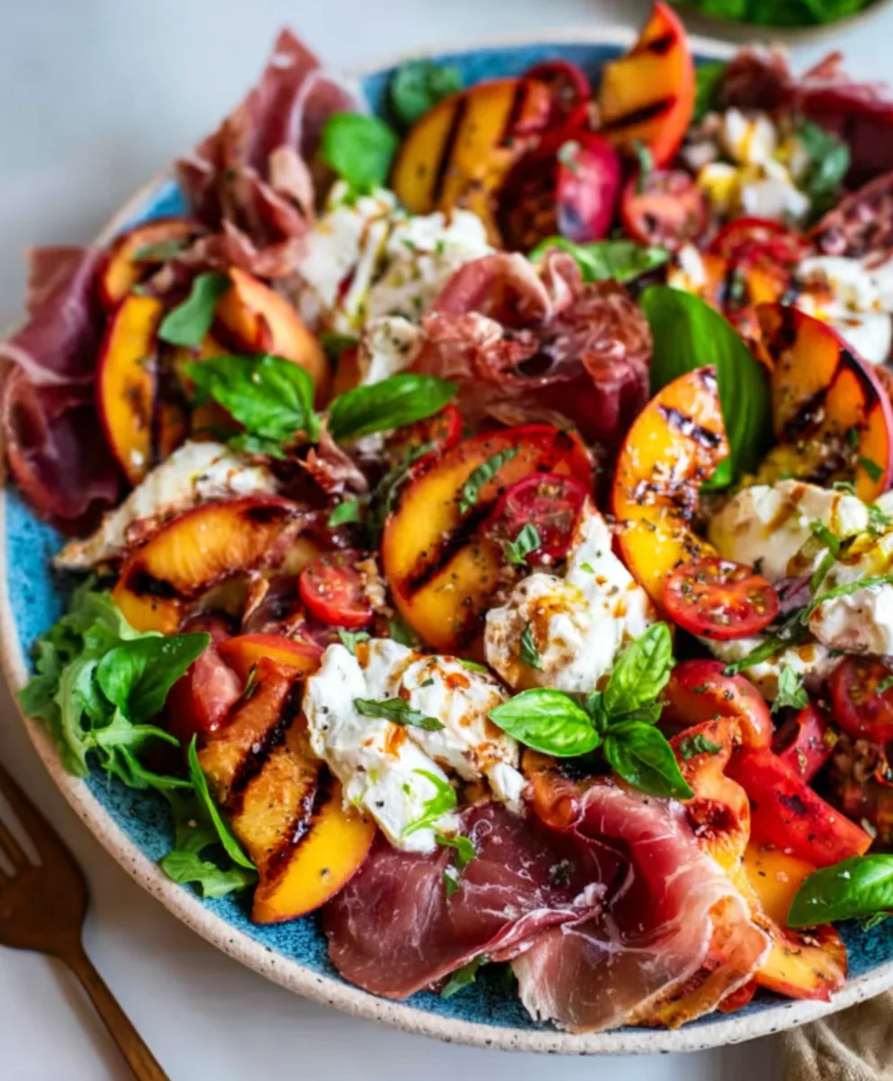 Grilled Nectarine Burrata Beef Beef Prosciutto Salad