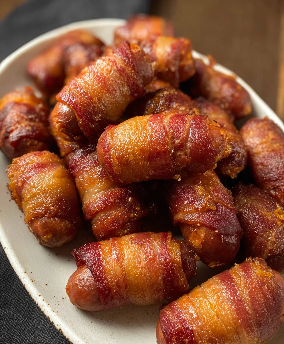 Beef Beef Bacon Wrapped Little Smokies-Easy Appetizer