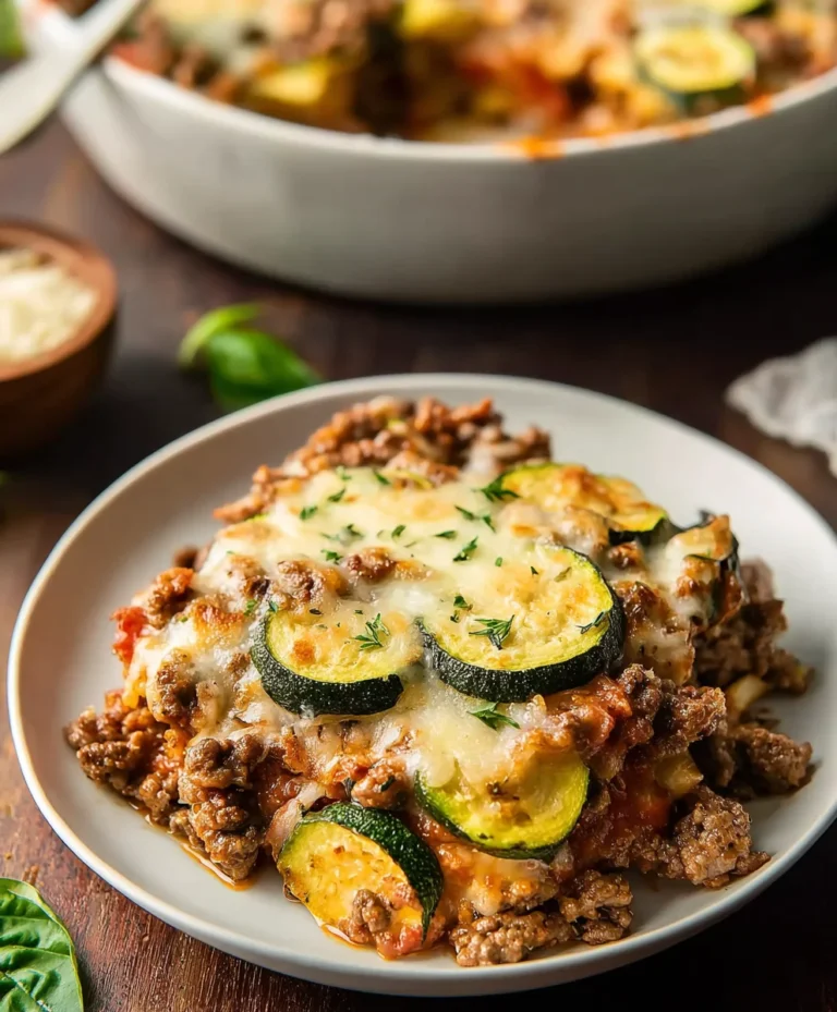Easy Zucchini Ground Beef Casserole-Family Favorite