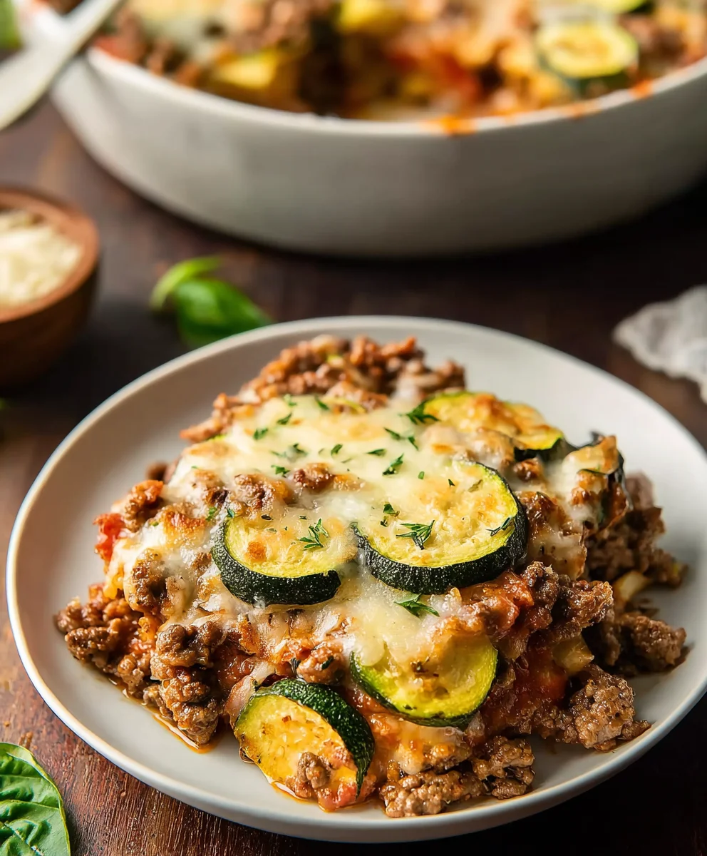 Easy Zucchini Ground Beef Casserole-Family Favorite