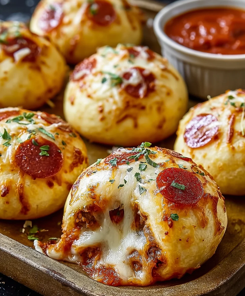 Cheesy Beef Beef Pepperoni Pizza Bombs - Easy Recipe