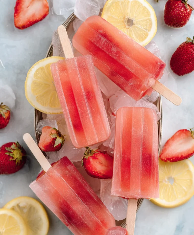 Refreshing Strawberry Lemonade Popsicles-Easy Recipe
