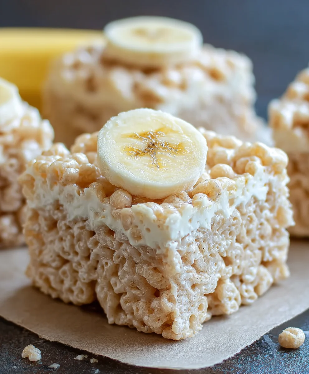 Banana Pudding Rice Krispie Treats - Easy Dessert