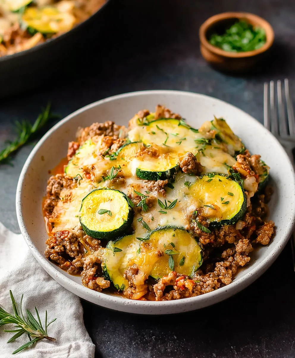 Easy Zucchini Ground Beef Casserole-Family Favorite