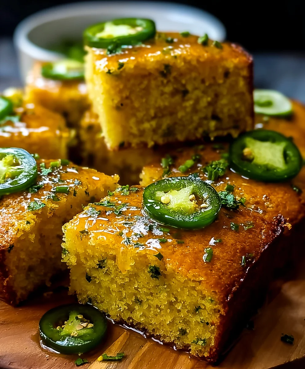 Spicy Jalapeno Cornbread-Lime Honey Glaze