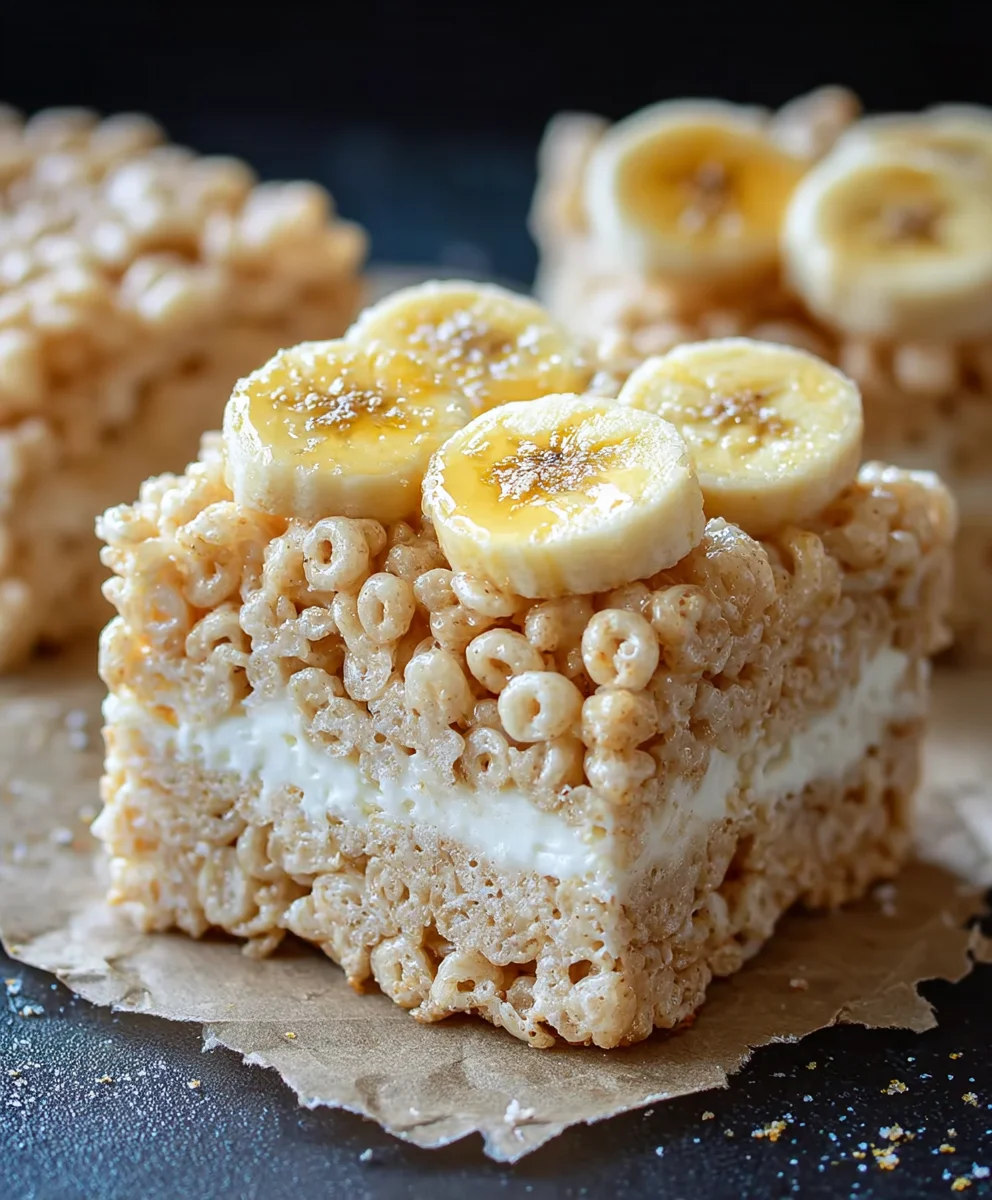 Banana Pudding Rice Krispie Treats - Easy Dessert