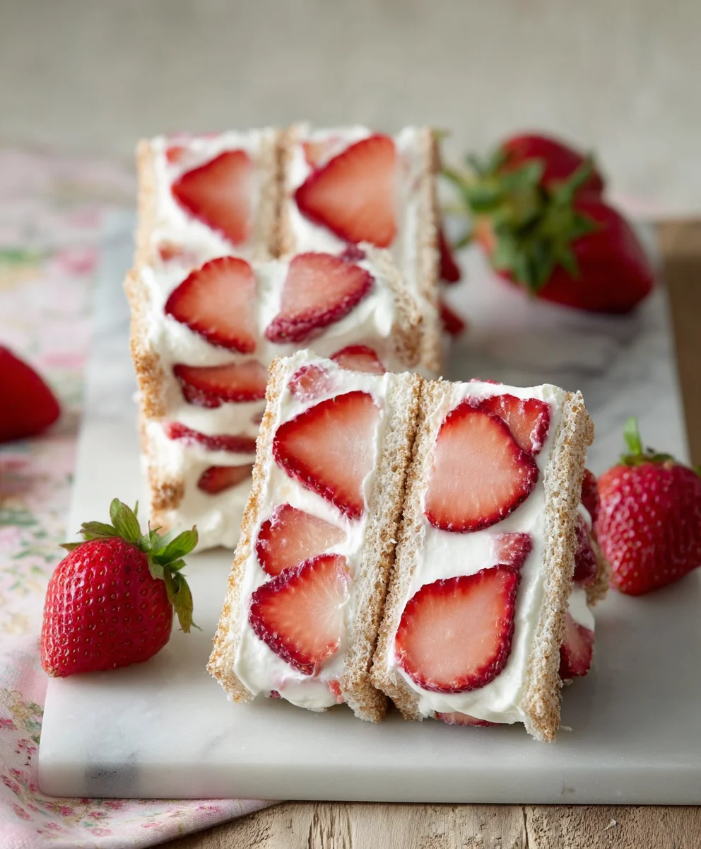 Easy Strawberry Cream Sandwiches- Sweet Summer Treat