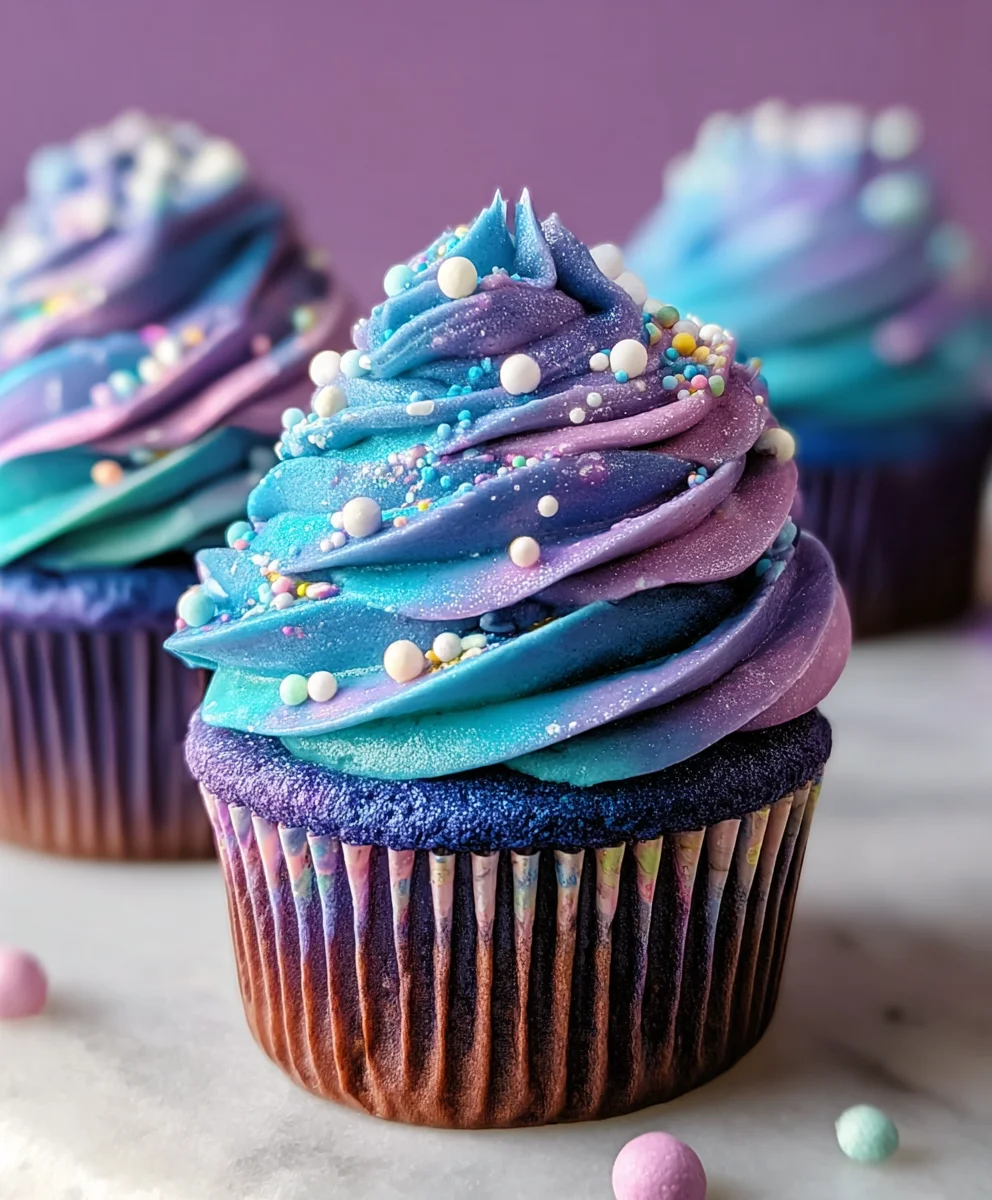 Galaxy Cupcakes- Cosmic Swirl Dessert Fun