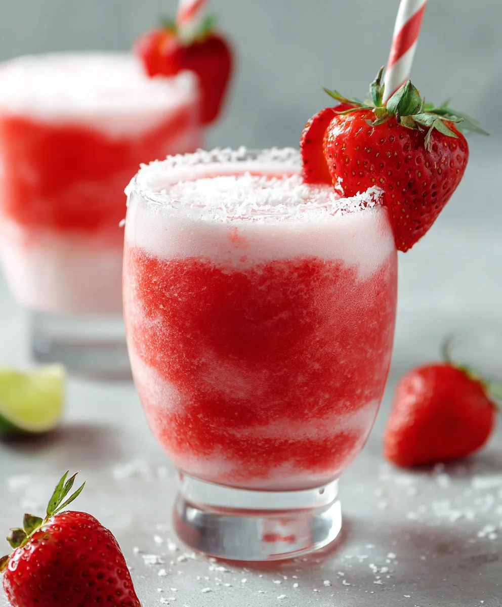 Refreshing Strawberry Coconut Daiquiri - Non-Non-Non-Alcoholic Alternativeic Twist