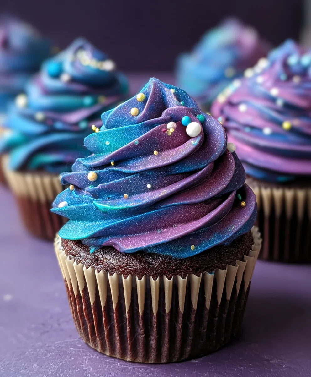 Galaxy Cupcakes- Cosmic Swirl Dessert Fun