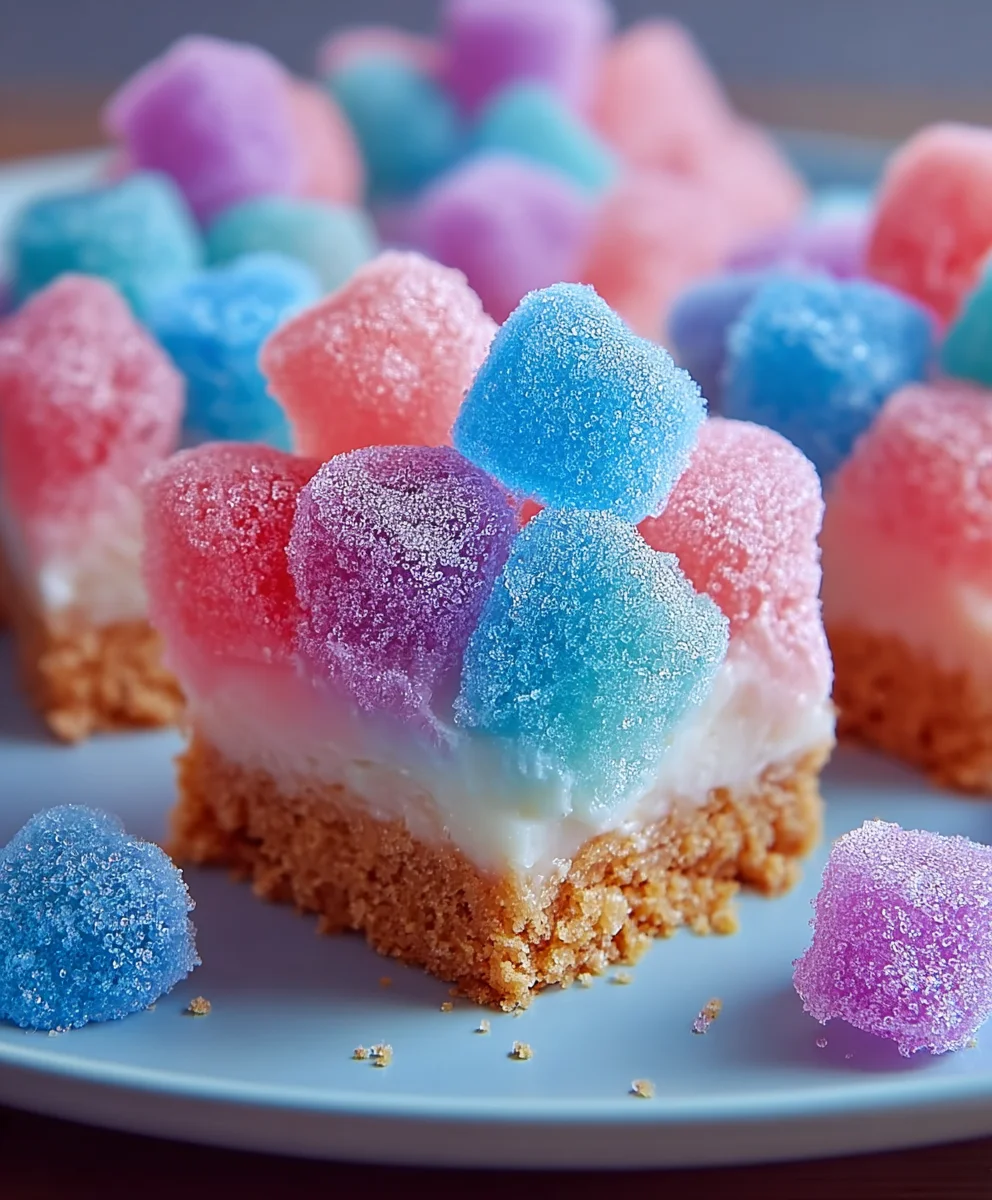 Gummy Cotton Candy Cheesecake Bites-Sweet Fun