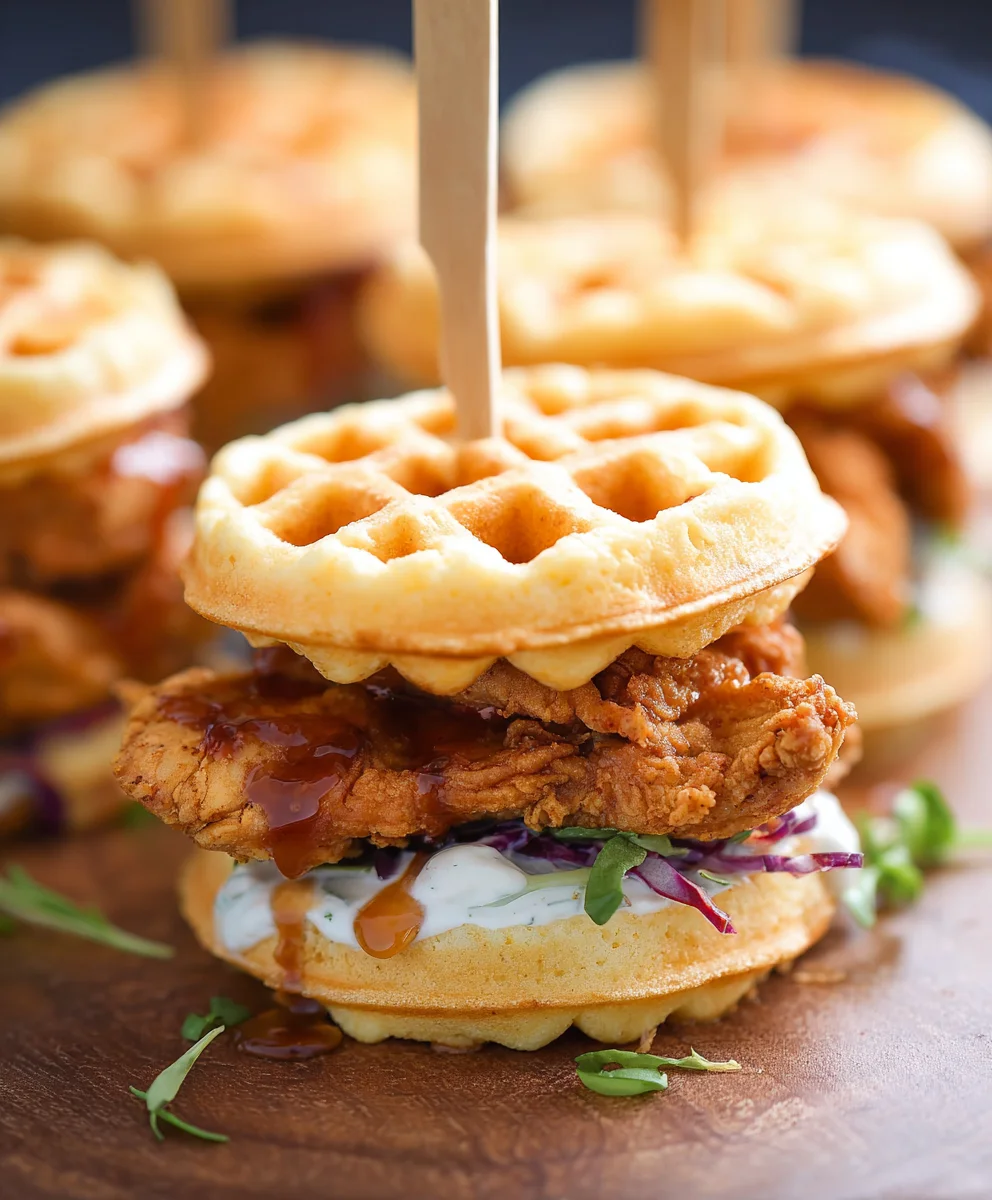 Game Day Chicken Waffle Sliders-Easy Recipe