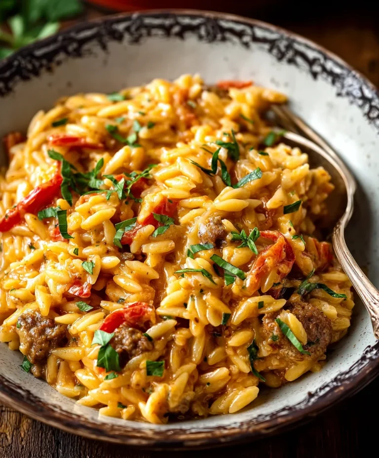 Cajun Orzo with Spicy Beef Sausage Recipe