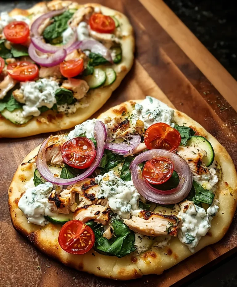 Tzatziki Chicken Naan Pizza – Easy Veggie Recipe