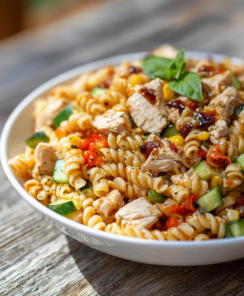 BBQ Chicken Pasta Salad- Easy & Delicious Recipe