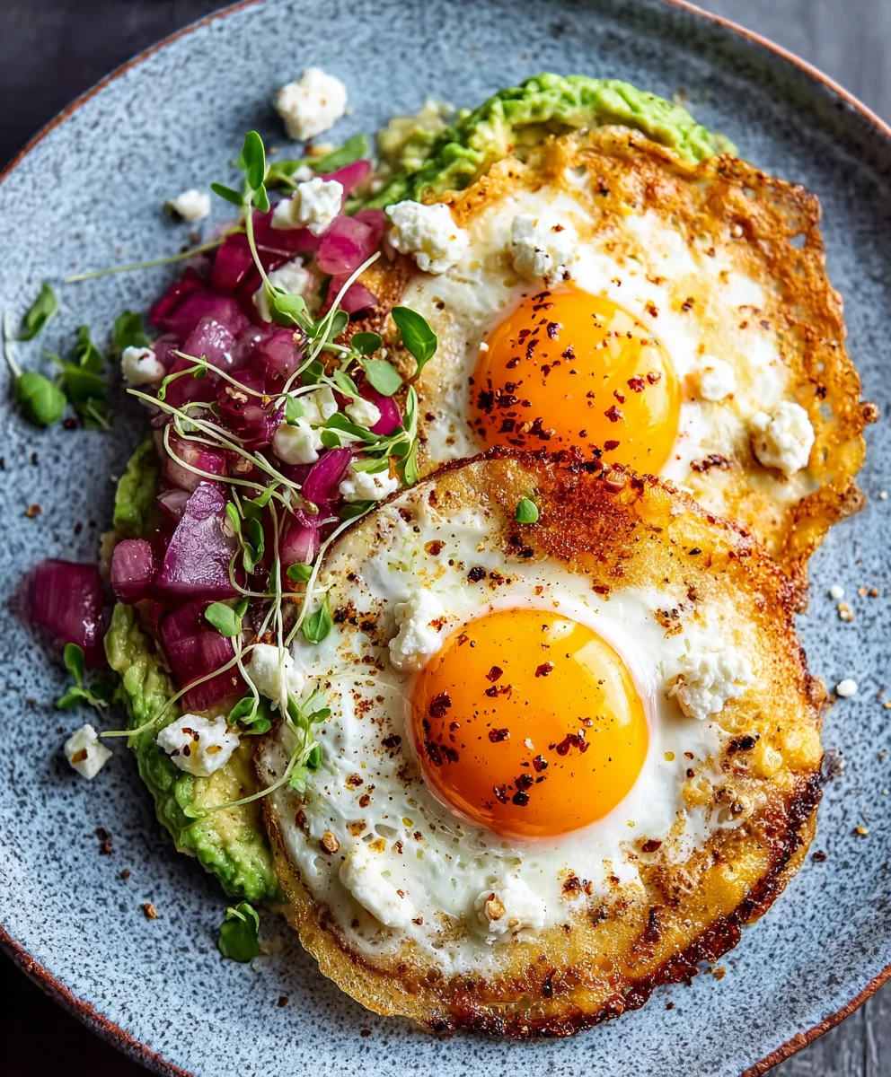 Crispy Feta Fried Eggs- Easy & Delicious Breakfast