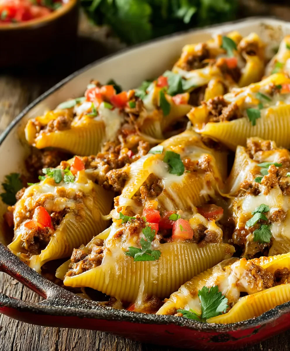 Easy Taco Stuffed Shells-Kid Friendly Beef Dinner